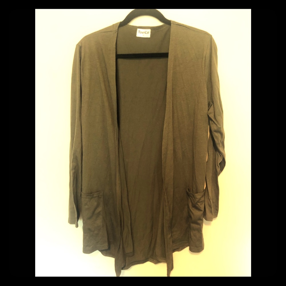 TownCat Olive Green Flowy Cardigan